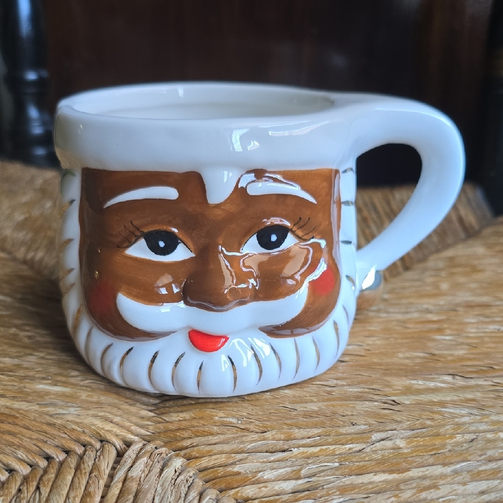 Caramel / Black Santa Claus Face Mug W/ Box